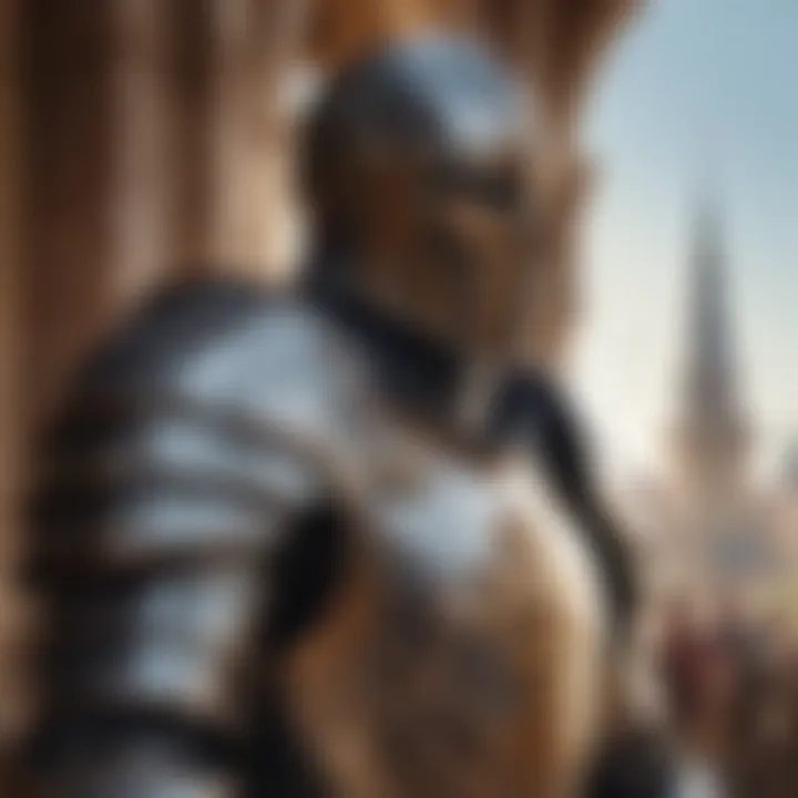 A knight in armor displaying valor during the Tournament of Kings