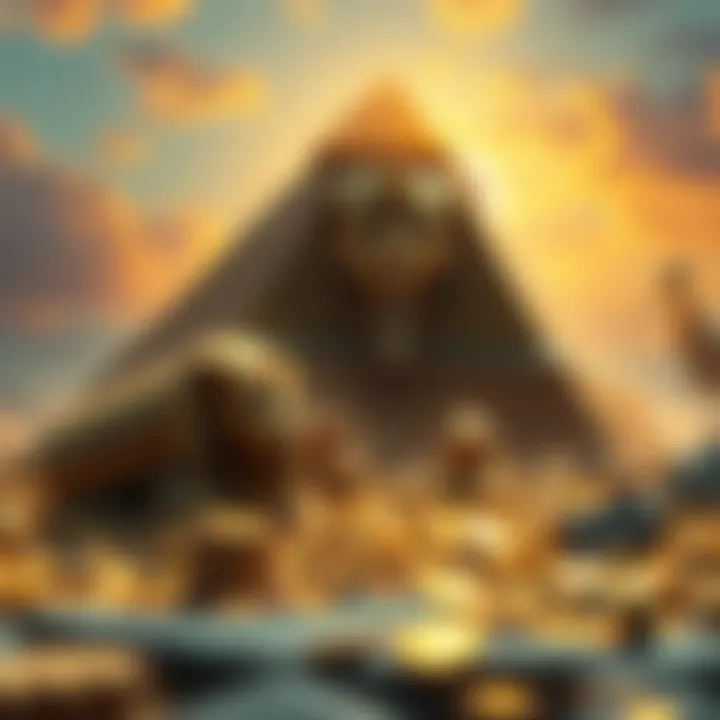 Pyramid and treasures reflecting Egyptian culture