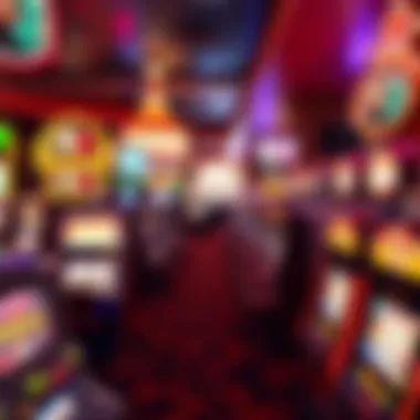 Overview of a Las Vegas Casino Floor An overview of a bustling Las Vegas casino floor featuring nickel slots