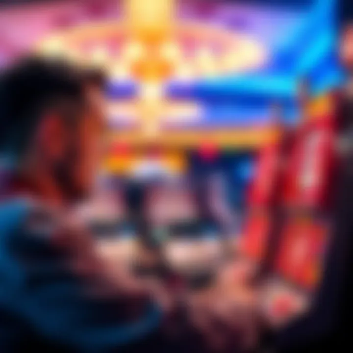 Strategic Player at a Nickel Slot A strategic player analyzing their next move at a nickel slot