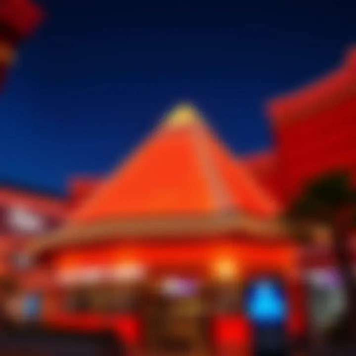 Exterior view of the Pyramid Casino showcasing its unique architectural design