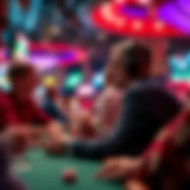 A vibrant scene capturing the excitement of a live poker tournament