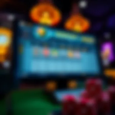 Online Casino Interface A digital interface showcasing an online casino with a payout chart