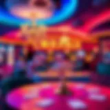 A stylish interior of an online cafe casino showcasing its vibrant atmosphere