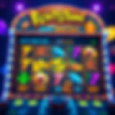 A vibrant depiction of the Flintstone slot game interface showcasing colorful graphics and unique symbols.