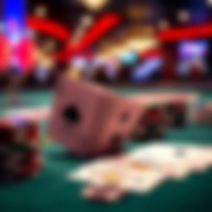 Cards and Chips on a Hollywood Casino Blackjack Table A close-up view of blackjack cards and chips on a table