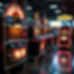 A collection of vintage slot machines showcasing their unique designs