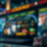 Exploring Online Casino Games and Payouts A digital illustration of an online casino interface showcasing various games and payouts