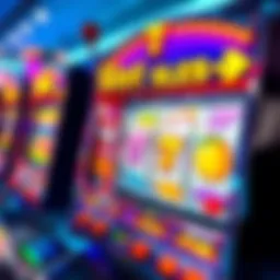 Colorful slot machine display showcasing various symbols