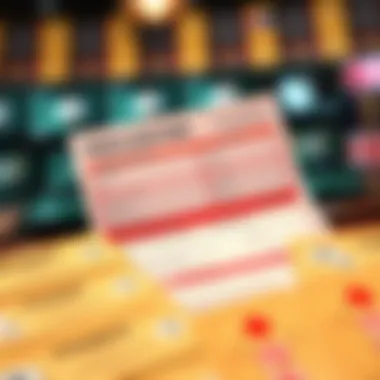 Illustration of prize claim form and scratch-off tickets