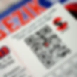 Close-up of a scratch-off ticket with a QR code