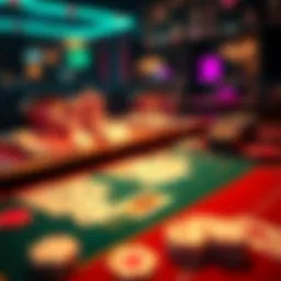 An array of casino card games displayed on a vibrant table