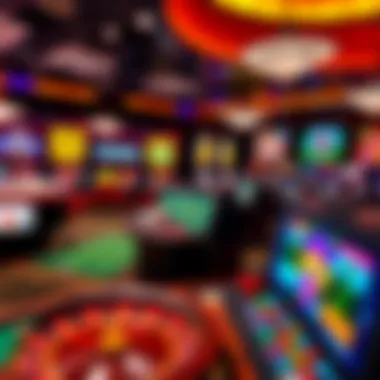 Virtual casino layout showcasing various games