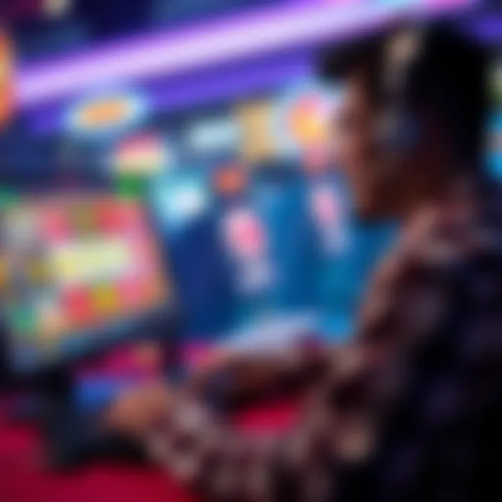 A player enjoying a virtual slot game on a computer