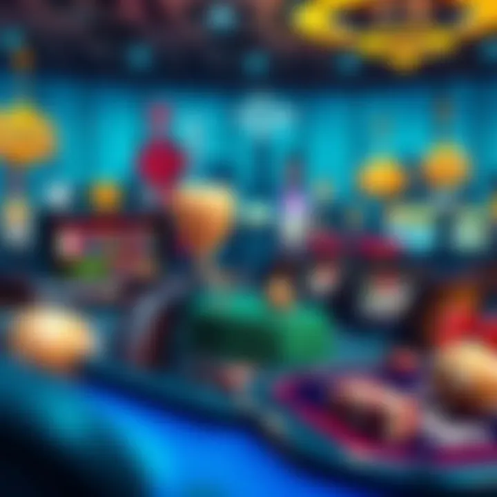 Digital Landscape of Online Gambling Games A digital landscape showcasing various online gambling games