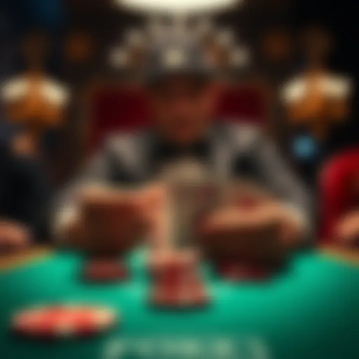 An illustration of the psychological tactics in poker gameplay