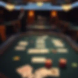 An intricate layout of a Seven Card Stud poker table
