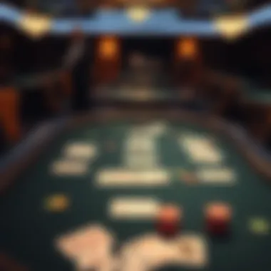 An intricate layout of a Seven Card Stud poker table
