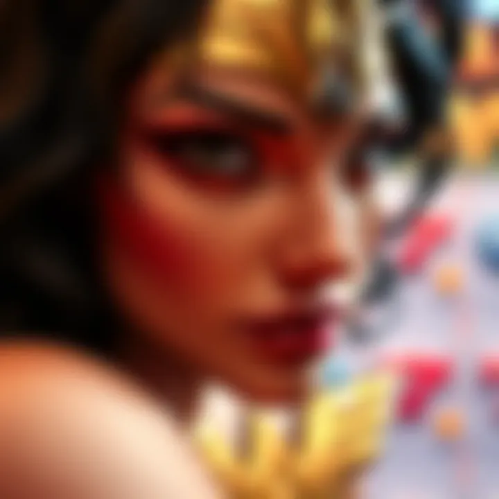 Unique Features of the Wonder Woman Slot Game Close-up of the unique features and symbols of the Wonder Woman slot game