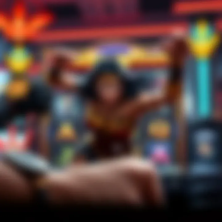 Dynamic Gameplay of the Wonder Woman Slot A dynamic gameplay scene illustrating the excitement of the Wonder Woman slot